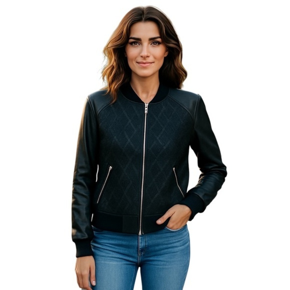 Harley Davidson Womens Black Zip Front Sparkle Jacket Size Small